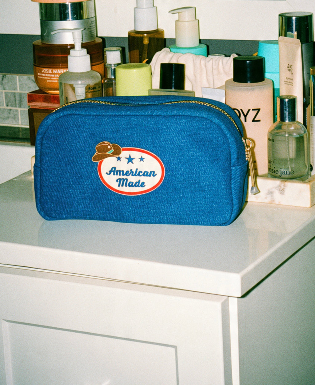 The American made denim pouch