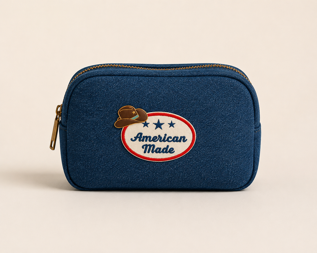 The American made denim pouch