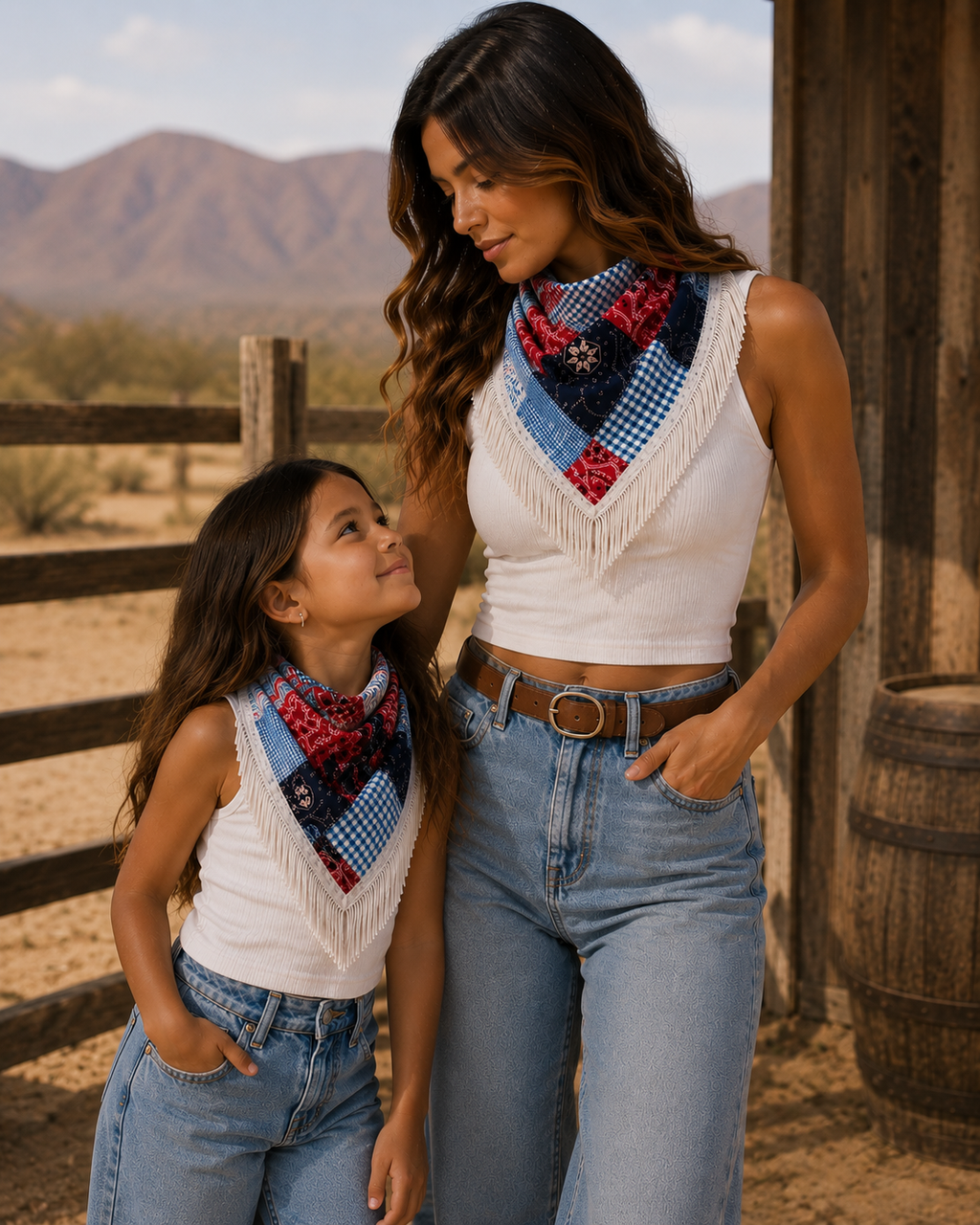 The Western Patchwork Bandana — Kids